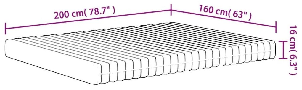 Στρώμα Αφρού Medium Soft 160x200 εκ. - Λευκό