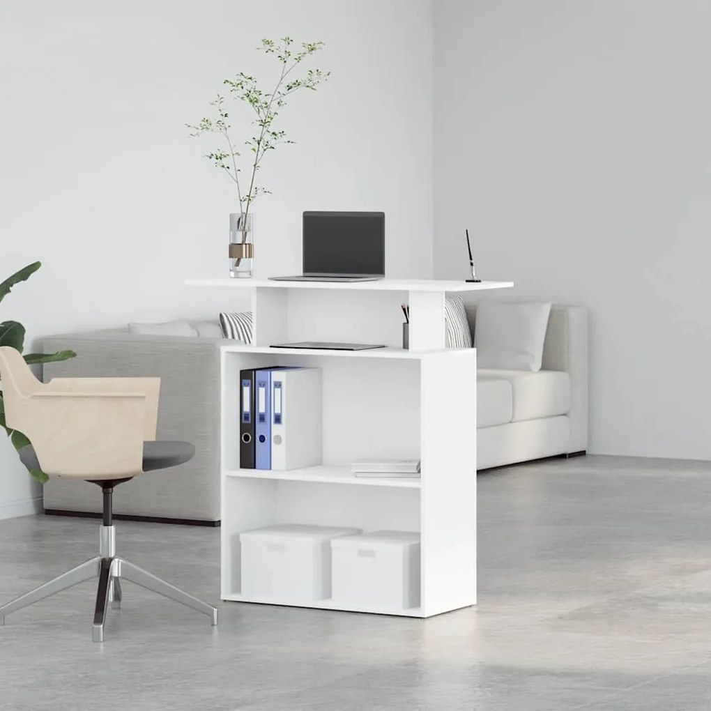 vidaXL Γραφείο υποδοχής Λευκό 100x40x104 cm Κατασκευασμένο ξύλο