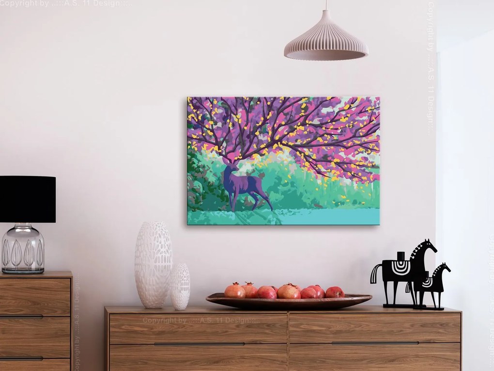 Πίνακας για να τον ζωγραφίζεις - Purple Deer 60x40