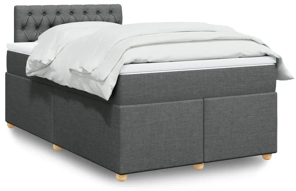 ΚΡΕΒΑΤΙ BOXSPRING ΜΕ ΣΤΡΩΜΑ ΣΚΟΥΡΟ ΓΚΡΙ 120X190 ΕΚ ΥΦΑΣΜΑΤΙΝΟ 3288927