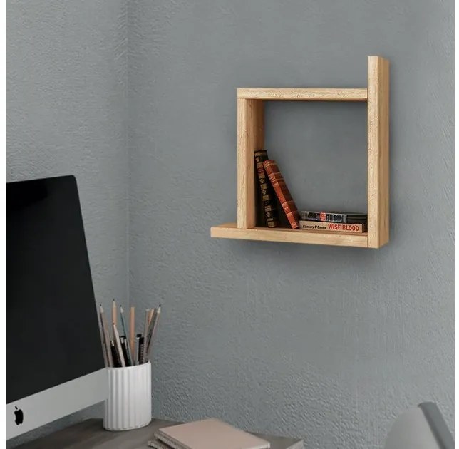 Ραφιέρα τοίχου Box Megapap μελαμίνης φυσικό οξιάς 30x22x30εκ. GP037-0001,3-GP037-0001,3-Καφέ GP037-0001,3