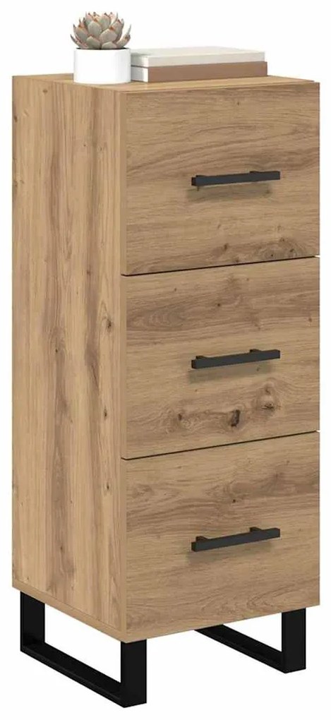 vidaXL Πλαϊνό γραφείο με συρτάρι Artisan Oak 34,5 x 34 x 90 εκ.