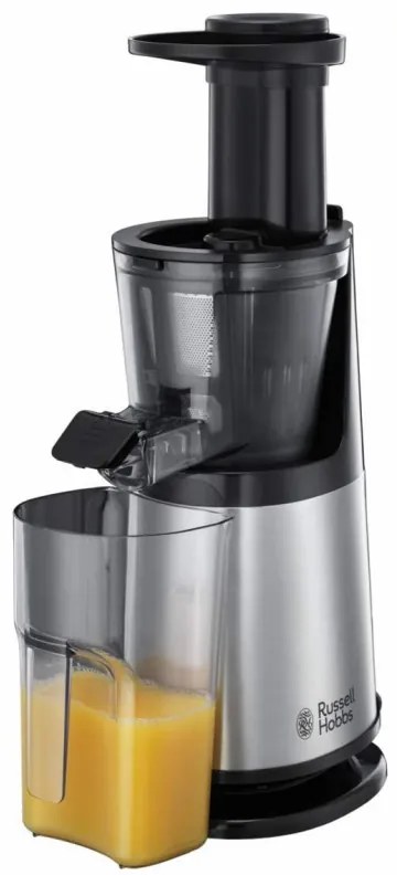 Αποχυμωτής Slow juicer Russell Hobbs 25170-56, 150 W, 3 κόσκινα, 0,7 l, Αντίστροφη κίνηση, Ψυχρή έκθλιψη, Inox/μαύρο