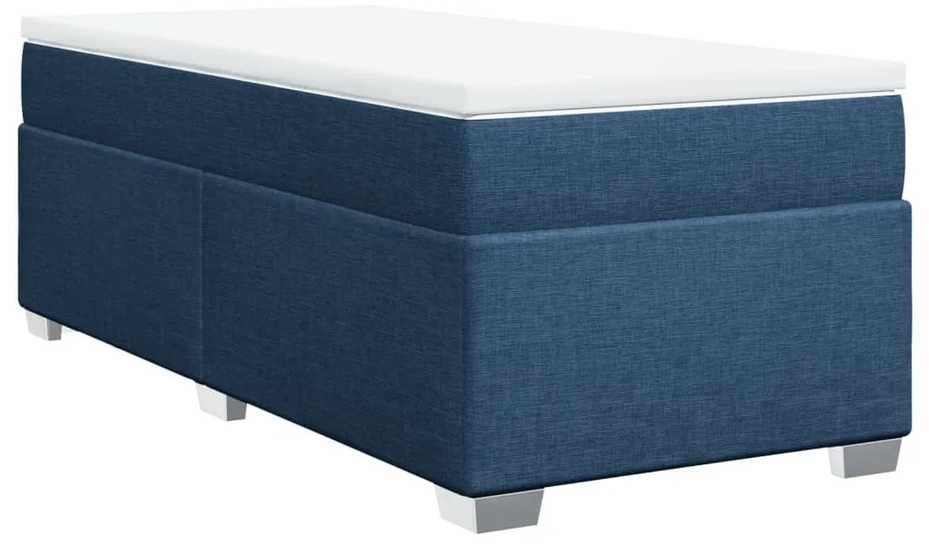 vidaXL Κρεβάτι Boxspring με Στρώμα Μπλε 80x200 εκ. Υφασμάτινο