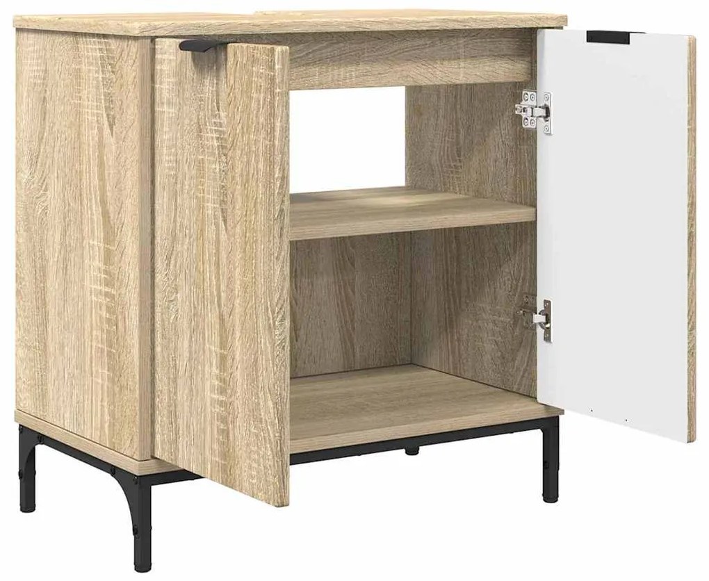 vidaXL Ντουλάπα Νιπτήρα Mπάνιου Δρύς Sonoma 60,5 x 33,5 x 61 εκ