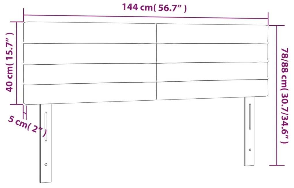 Κεφαλάρια Κρεβατιού 2 τεμ. Μπλε 72x5x78/88 εκ. Υφασμάτινα - Μπλε