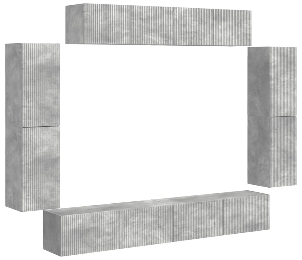 vidaXL Ντουλάπι TV 4 pcs Σκυρόδεμα Γκρι