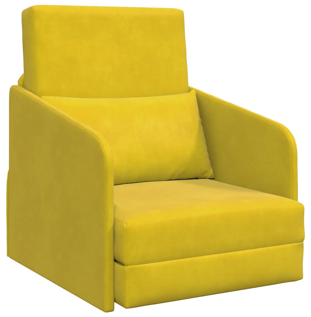 vidaXL Καναπές Κρεβάτι 2 σε 1 Κίτρινος 65x80x83 εκ. Βελούδο