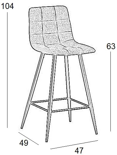 ΣΚΑΜΠΟ ΜΠΑΡ 4ΤΜΧ NORA ΜΑΥΡΟ ΥΦΑΣΜΑ 47X49X63-104ΕΚ.