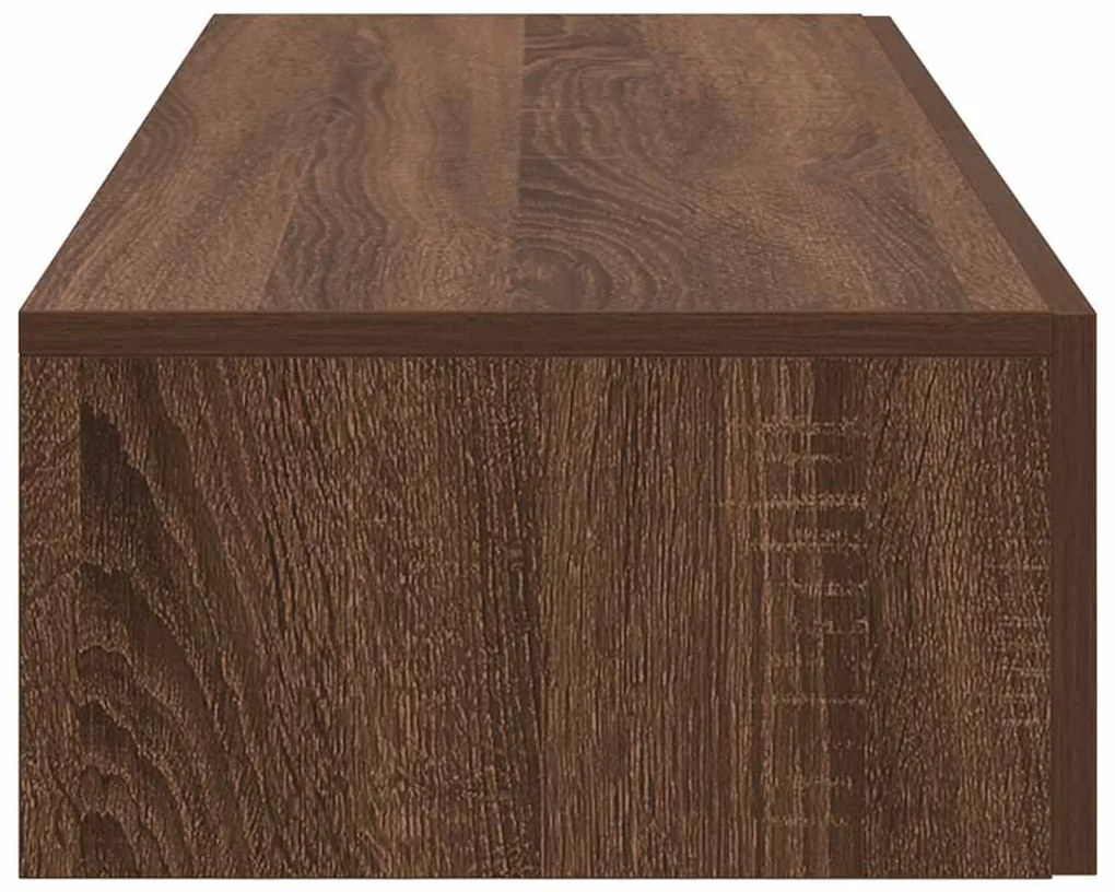 vidaXL Ράφι τοίχου με συρτάρια καφέ δρυς 60x26,5x15 cm Ξύλο μηχανής