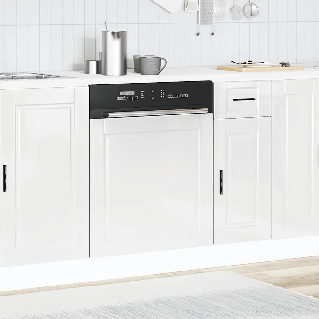 vidaXL Πίνακας πλυντηρίου πιάτων Porto Γυαλ. Λευκό 60x1,5x67 εκ.