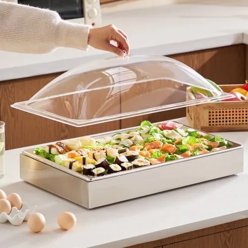 VEVOR Countertop Food Serving Display Container Condiment Dispenser with Lid