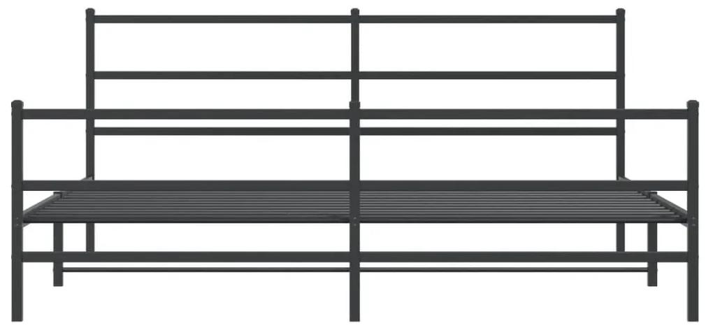 Πλαίσιο Κρεβατιού με Κεφαλάρι/Ποδαρικό Μαύρο 183x213εκ. Μέταλλο - Μαύρο