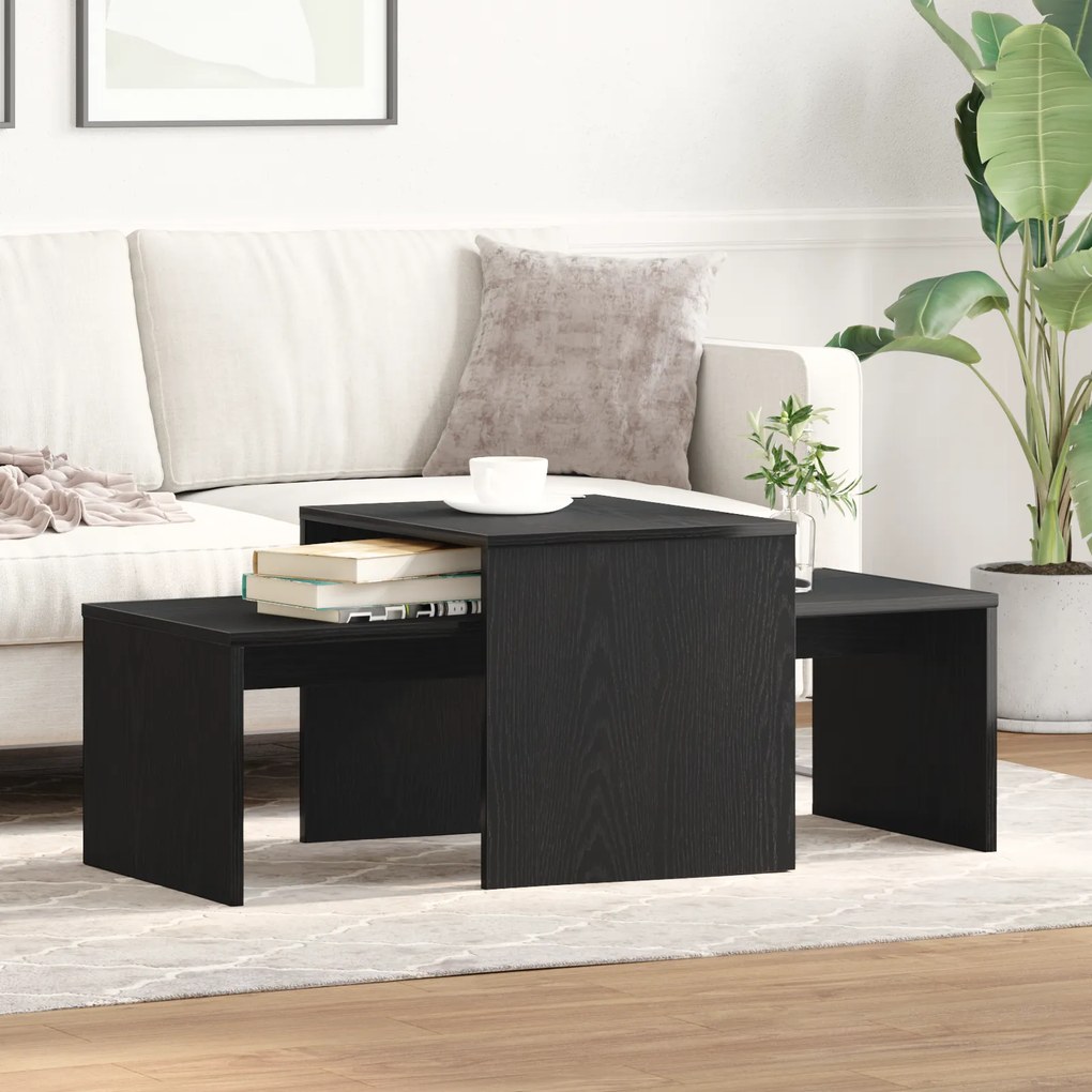 vidaXL Σετ Τραπέζι Μαύρης Δρυός 100x48x40 εκ. Φτιαγμένο από Ξύλο
