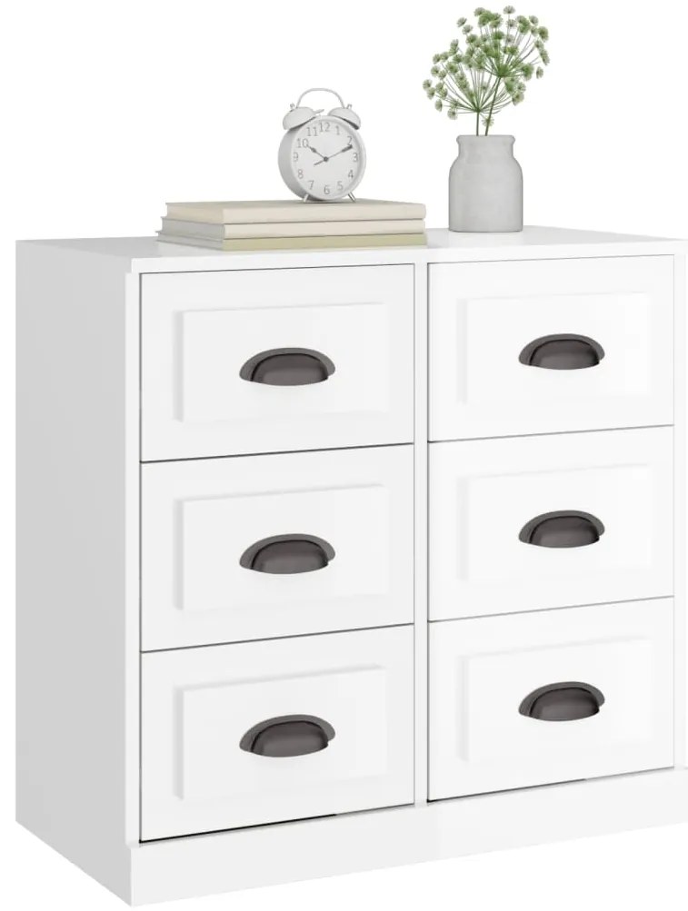 vidaXL Ντουλάπι Γυαλιστερό Λευκό 70x35,5x67,5 εκ. Επεξεργασμένο Ξύλο