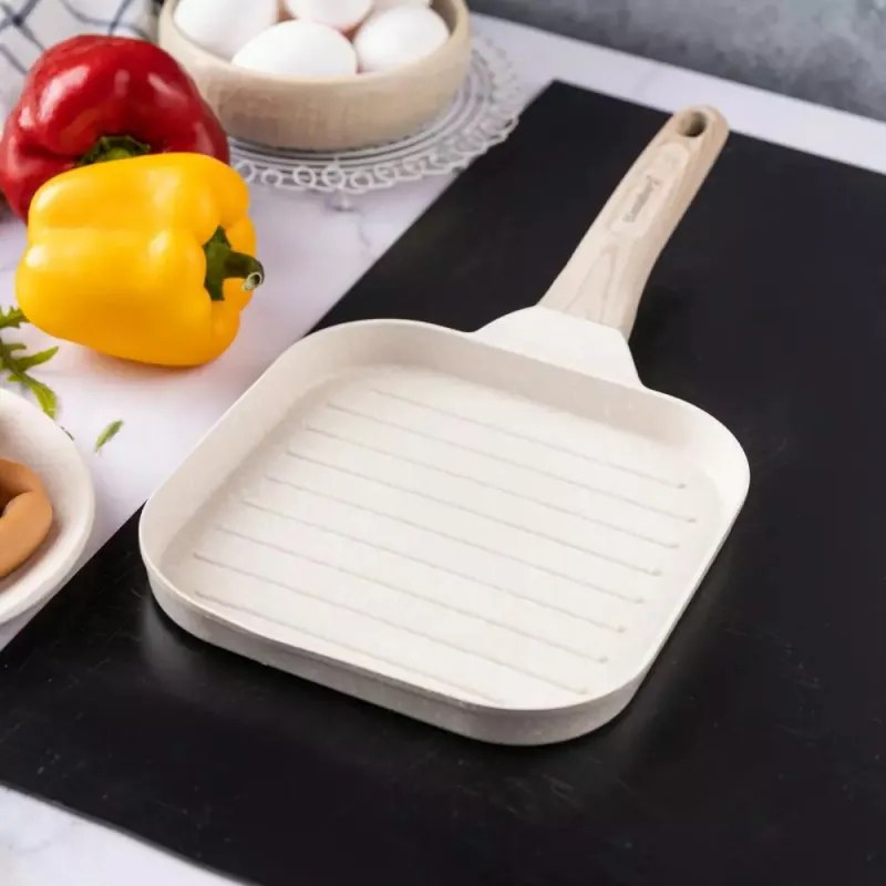 Τηγάνι ψησίματος Klausberg KB 7812, 18.5cm, Μαρμάρινο φινίρισμα, Χειρολαβή Cool touch, Επαγωγή, Μπεζ