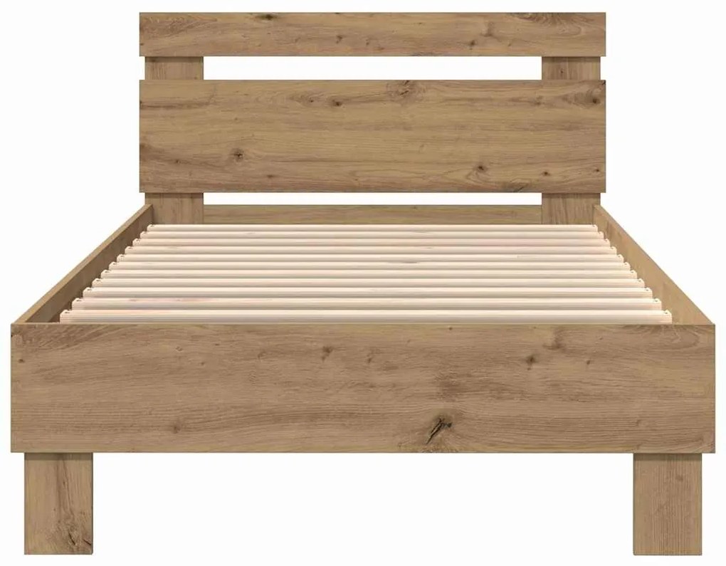 vidaXL Σκελετός Κρεβατιού artisan δρυς 90 x 190 cm Επεξεργασμένο ξύλο