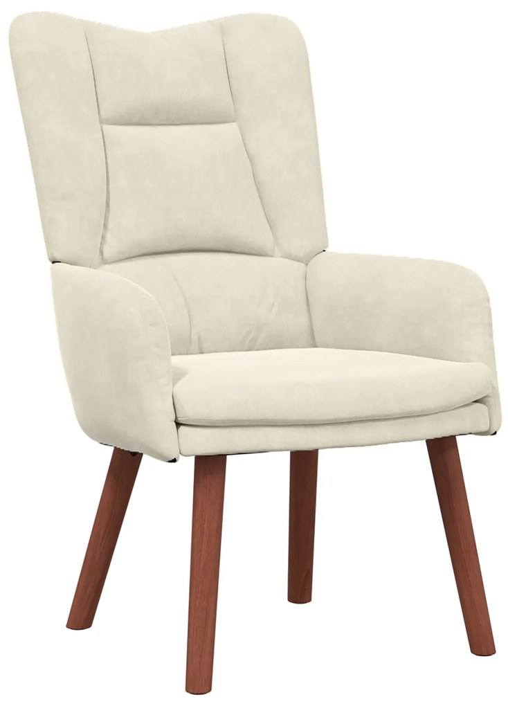 vidaXL Χαλαρωτική Πολυθρόνα Κρεμ 63 x 67 x 94 εκ. Βελούδο