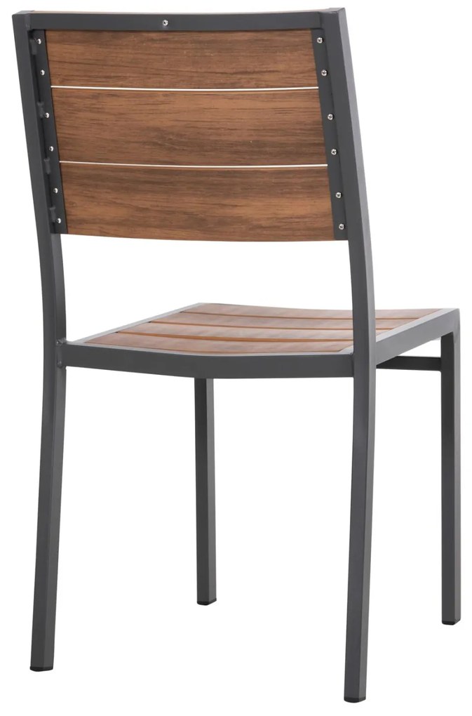 Καρέκλα SAGA C6063.02 Αλουμινίου Σκούρη Γκρί με Polywood 46x52x86Υεκ. 46x52x86 εκ.