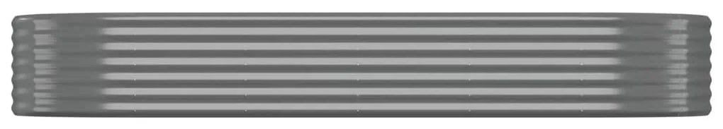 vidaXL Ζαρντινιέρα Γκρι 249x100x36 εκ. Γαλβανισμένος χάλυβας