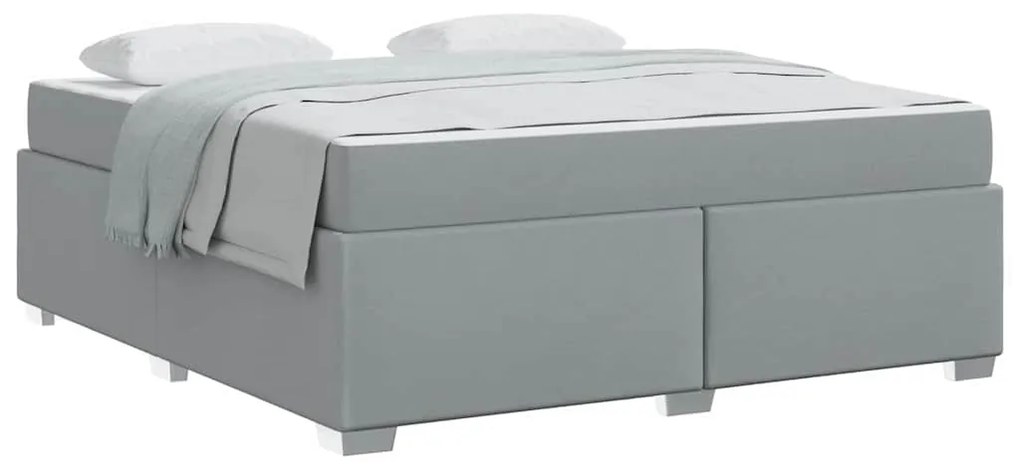 vidaXL Σκελετός Κρεβατιού με στρώμα Ανοιχτό γκρι 180 x 200 cm ύφασμα