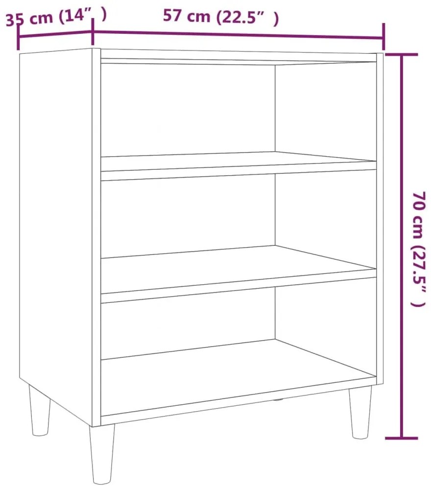 Ραφιέρα Γκρι Sonoma 57 x 35 x 70 εκ. από Επεξεργασμένο Ξύλο - Γκρι