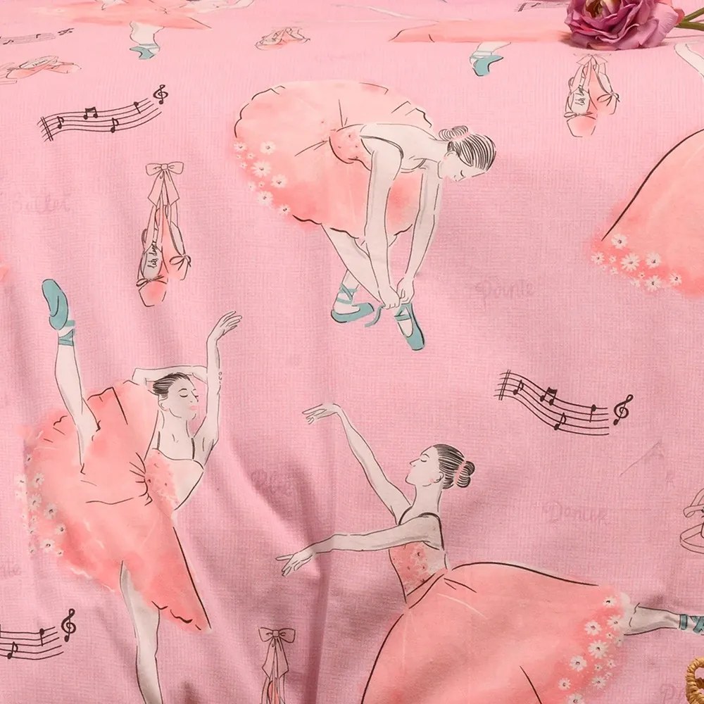 ΣΕΤ ΣΕΝΤΟΝΙΑ ΦΑΝΕΛΕΝΙΑ ΜΟΝΑ BALLET PINK (170X260) WINTER LINE KIDS - MELINEN