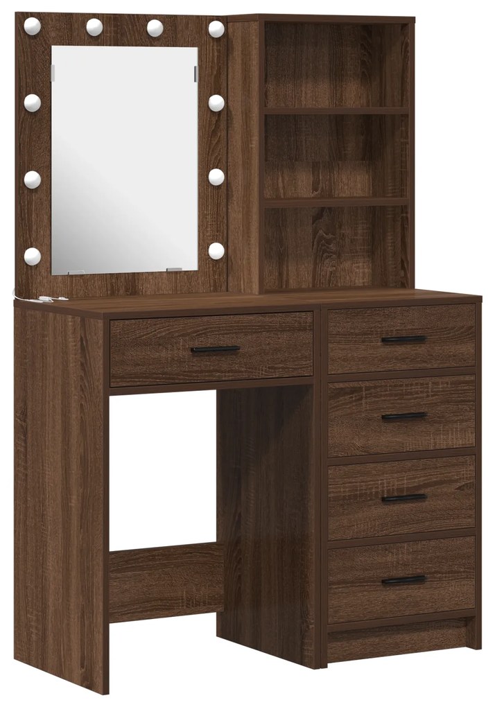 vidaXL Τραπέζι περιποίησης με συρτάρι 2 pcs Καφέ 50 x 41 x 135 εκ