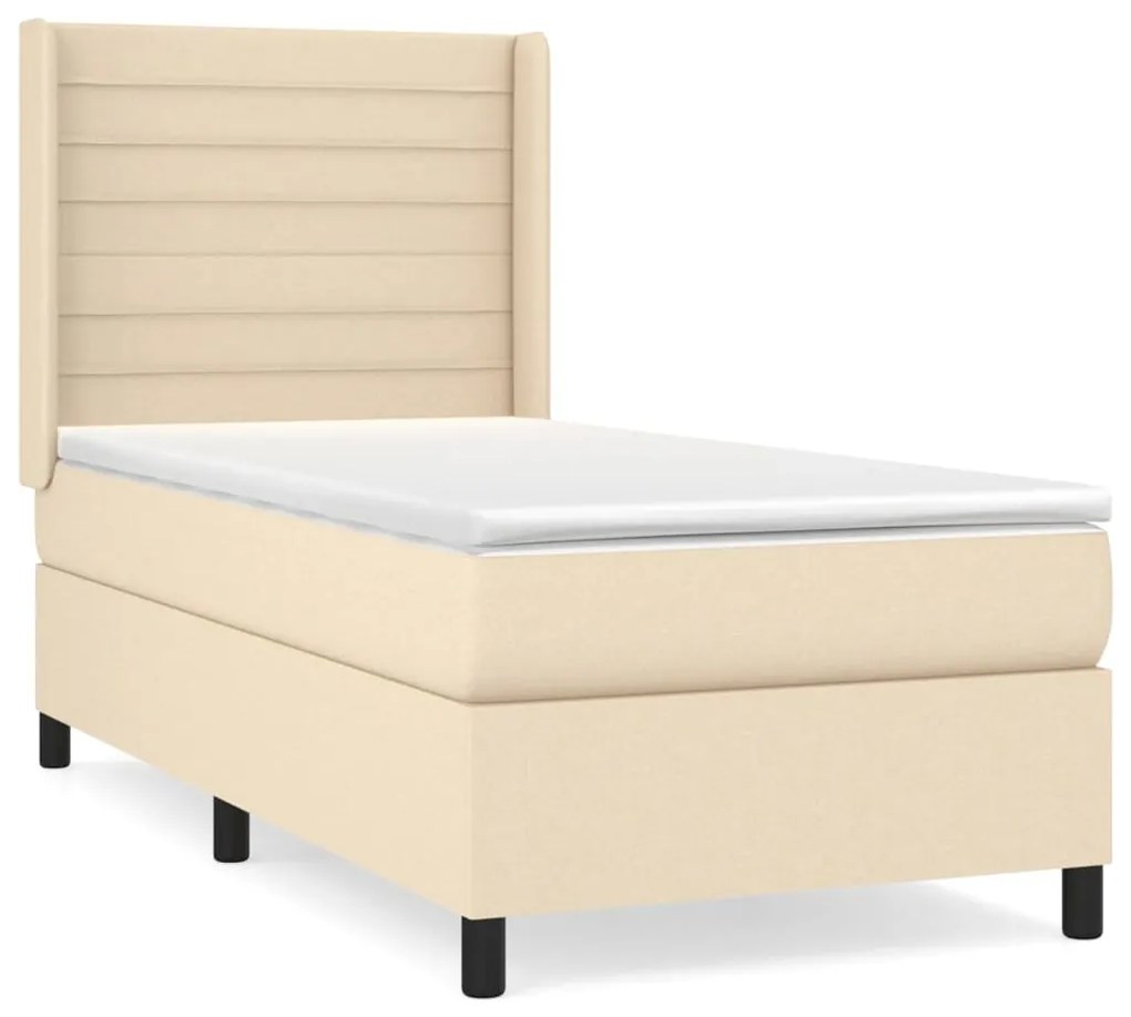 ΚΡΕΒΑΤΙ BOXSPRING ΜΕ ΣΤΡΩΜΑ ΚΡΕΜ 100 X 200 ΕΚ. ΥΦΑΣΜΑΤΙΝΟ 3131494