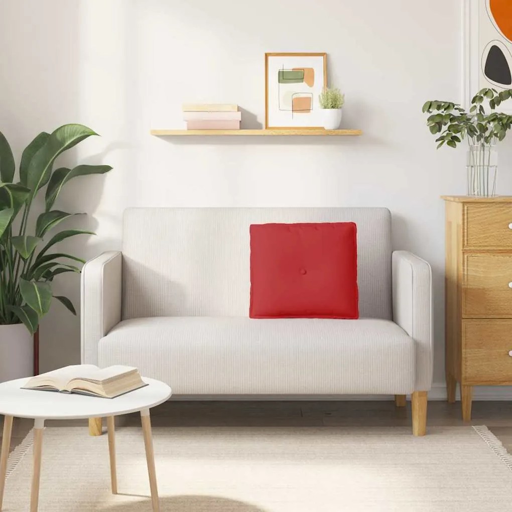 vidaXL Μαξιλάρι Πλάτης Κόκκινο 50 x 19 x 45 εκ ύφασμα