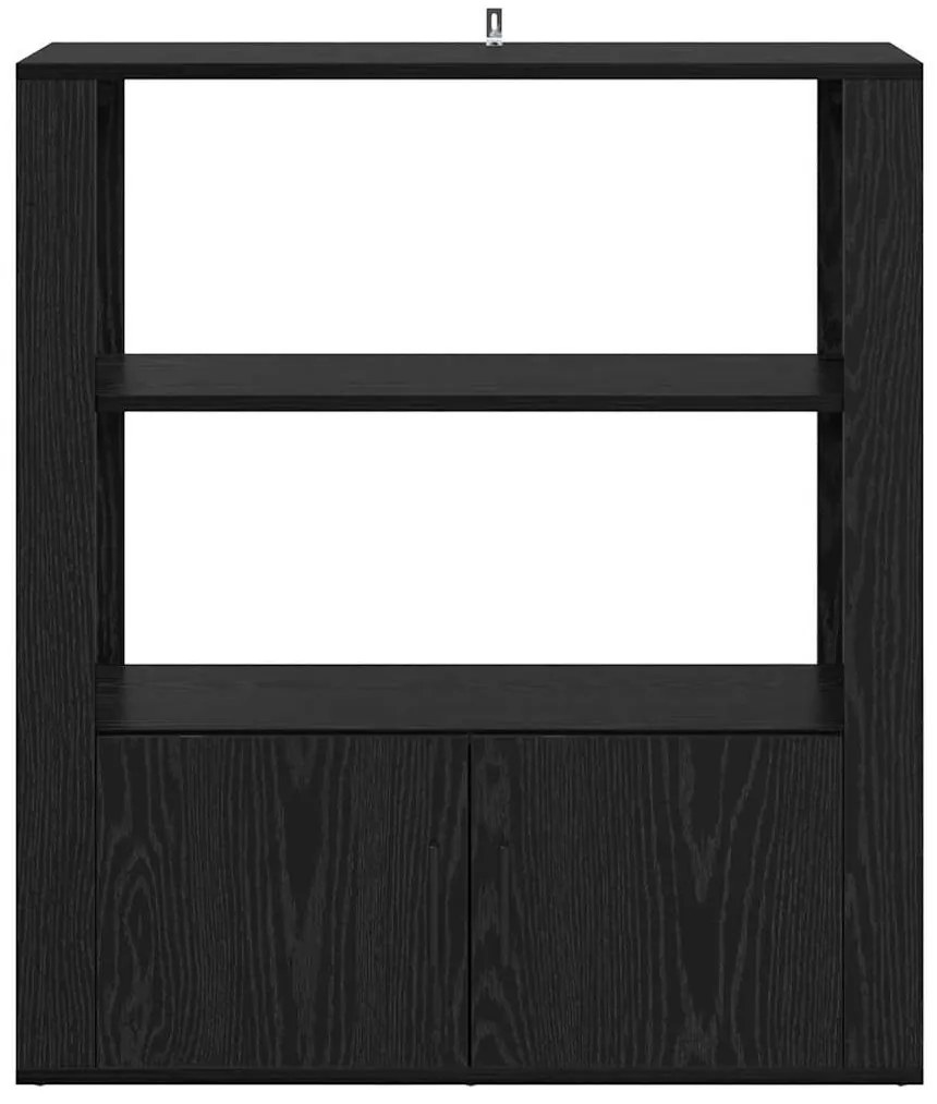 vidaXL Πλαϊνό γραφείο Μαύρη δρυς 30 x 80 x 90 εκ Επεξεργασμένο ξύλο