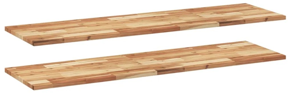 vidaXL Ράφια Κρεμαστά 2 Τεμ. 120x40x2εκ. Φινίρισμα Λαδιού Μασίφ Ακακία