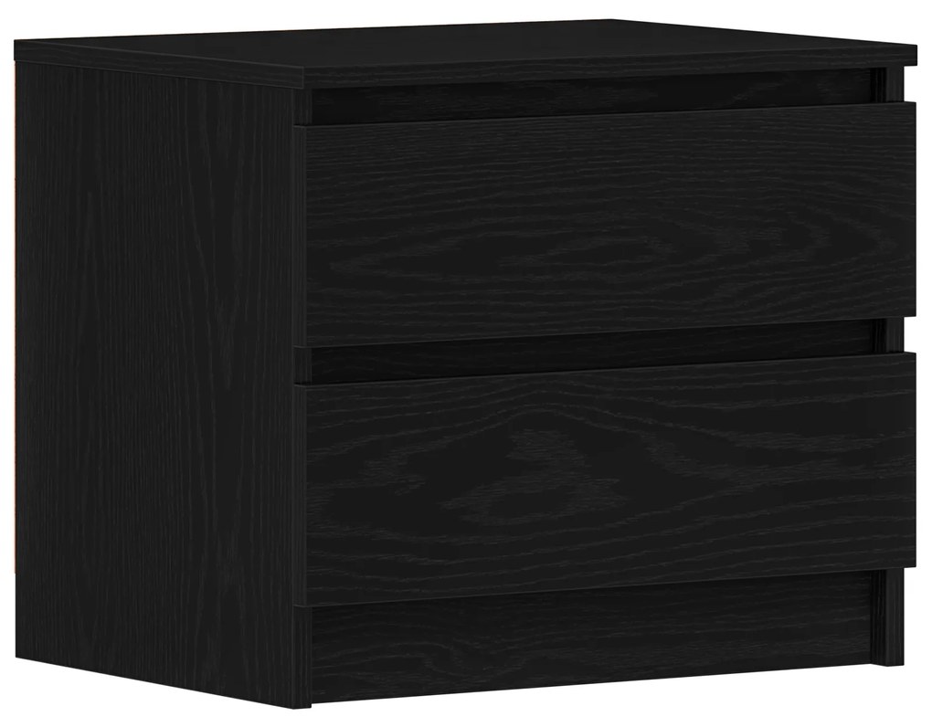 vidaXL Κομοδίνα 2 τμχ Μαύρο Δρυς 50x40x43,5 εκ Επεξεργασμένο ξύλο