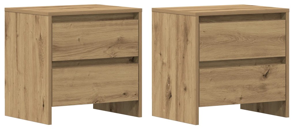 vidaXL Κομοδίνο 2 τεμ Καλλιτεχνική Δρυς 45x34x44,5 εκ Επεξεργασμένο ξύλο