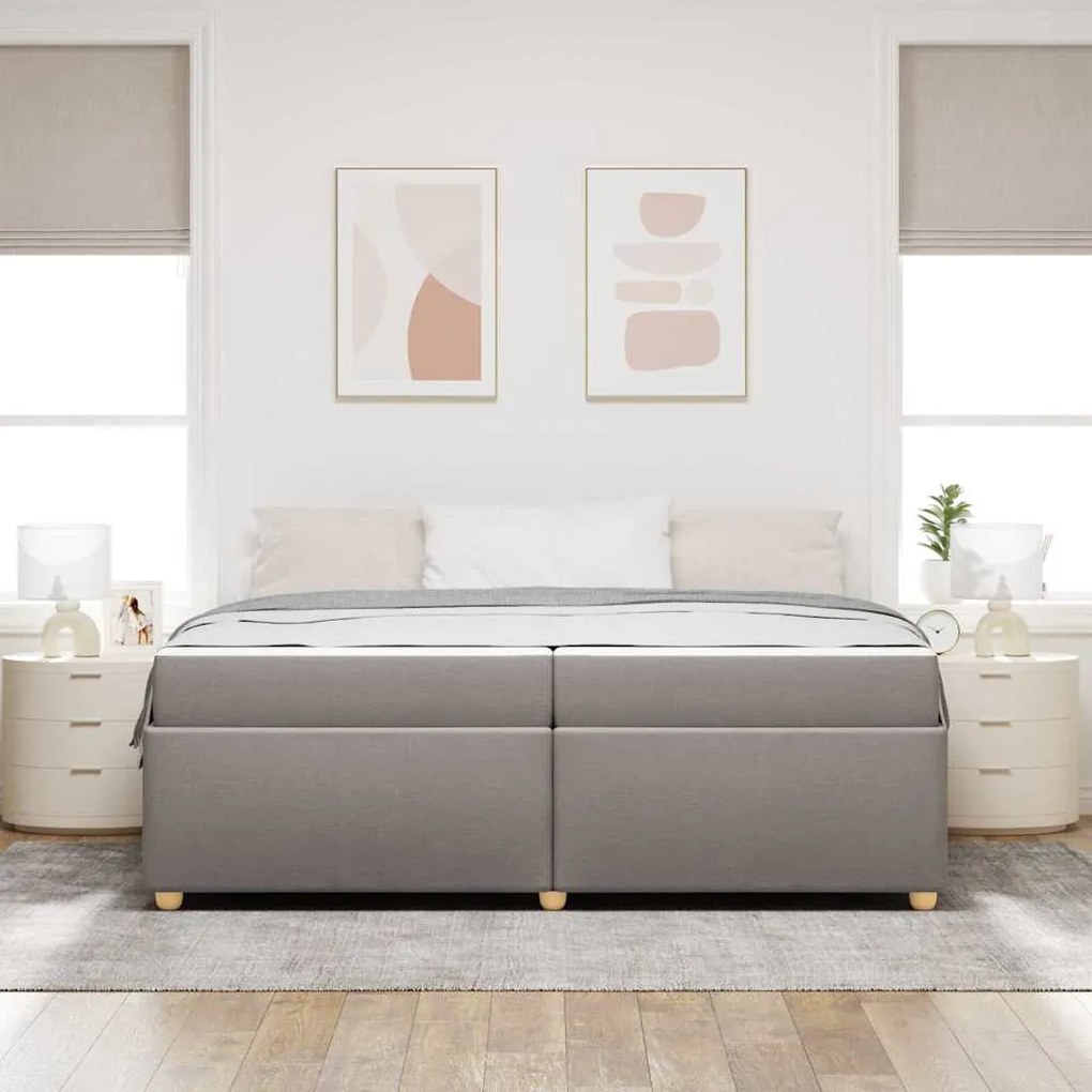 vidaXL Σκελετός Κρεβατιού Άλλο Taupe 200 x 200 cm ύφασμα