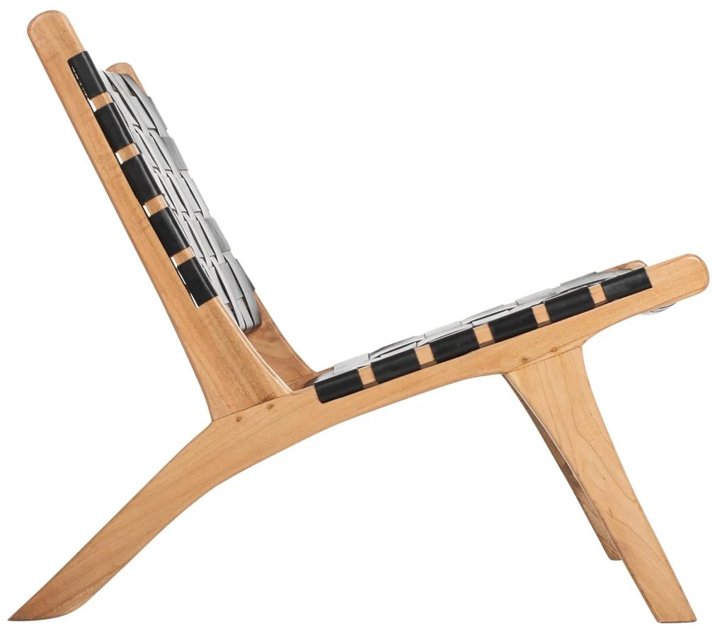 Καρέκλα FELIPE Μασίφ Ξύλο Teak και Μαύρο PU 65x82x88Υεκ. 65x82x88 εκ.