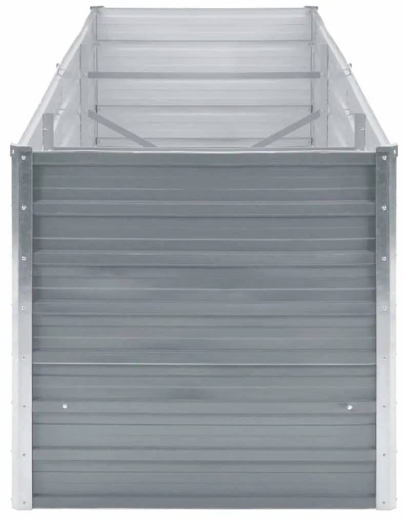 vidaXL Ζαρντινιέρα Υπερυψωμένη Γκρι 240x80x77 εκ. Γαλβανισμ. Χάλυβας