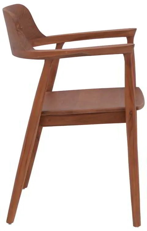 Πολυθρόνα Jambene pakoworld teak ξύλο σε καρυδί απόχρωση 57x54x79εκ