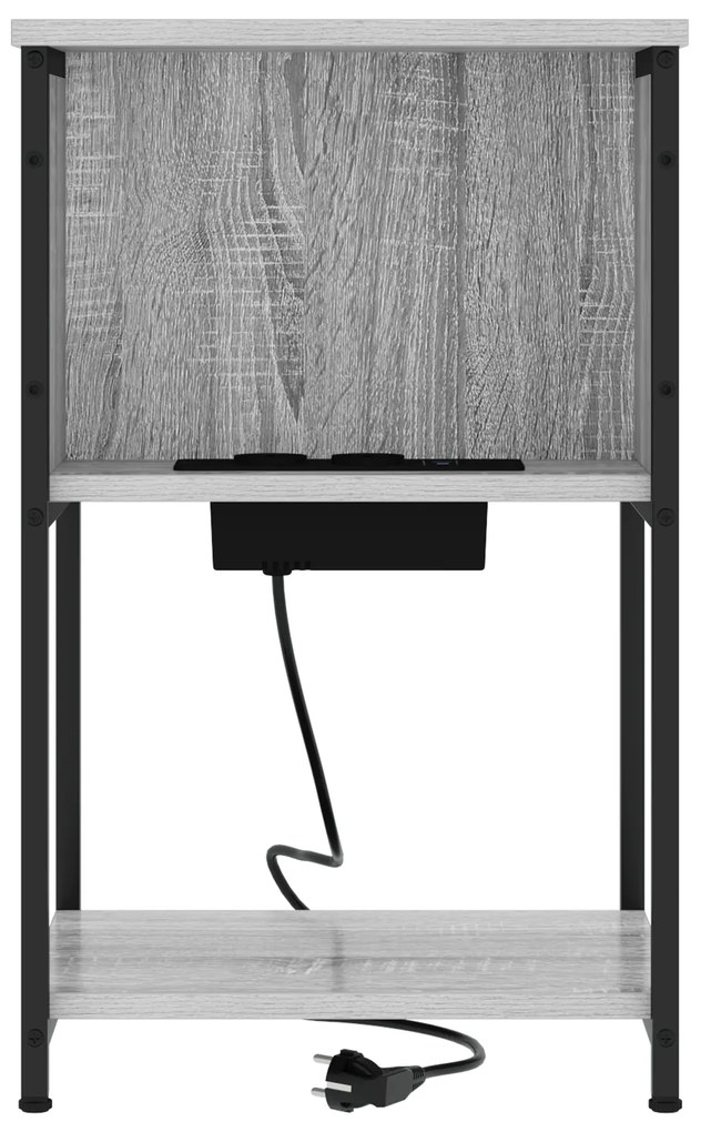 vidaXL Κομοδίνο Γκρι sonoma 38 x 31 x 61 εκ Επεξεργασμένο ξύλο