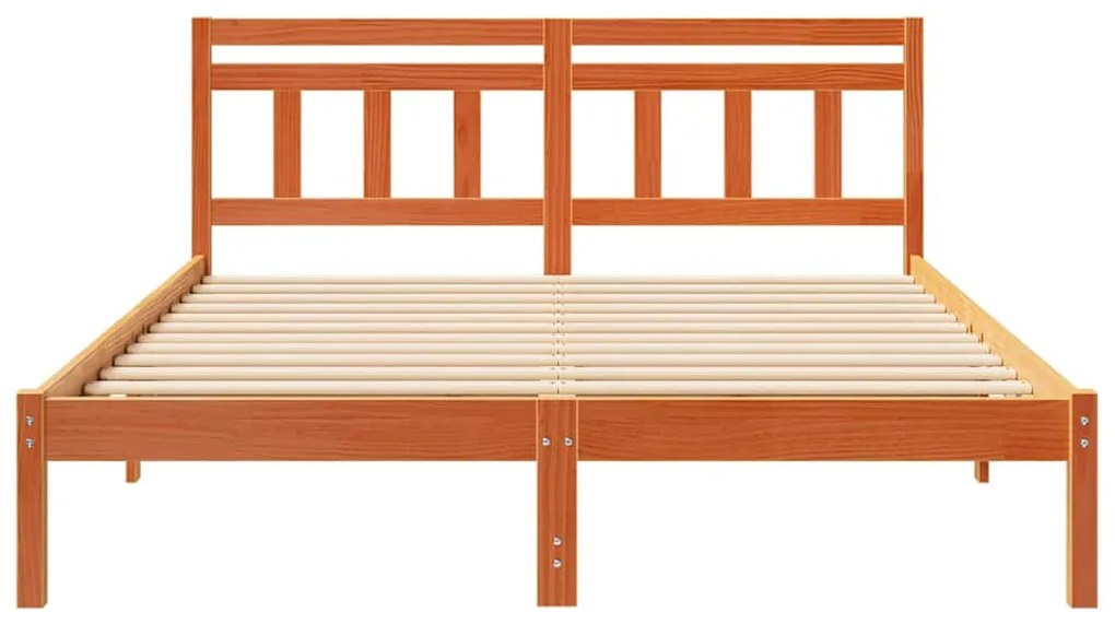 vidaXL Σκελετός Κρεβατιού Καφέ 140 x 200 cm Στερεά ξυλεία πεύκου