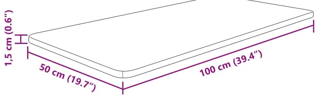 vidaXL Πάγκος Μπάνιου Αν. Καφέ 100x50x1,5 εκ. Επεξ. Μασίφ Ξύλο