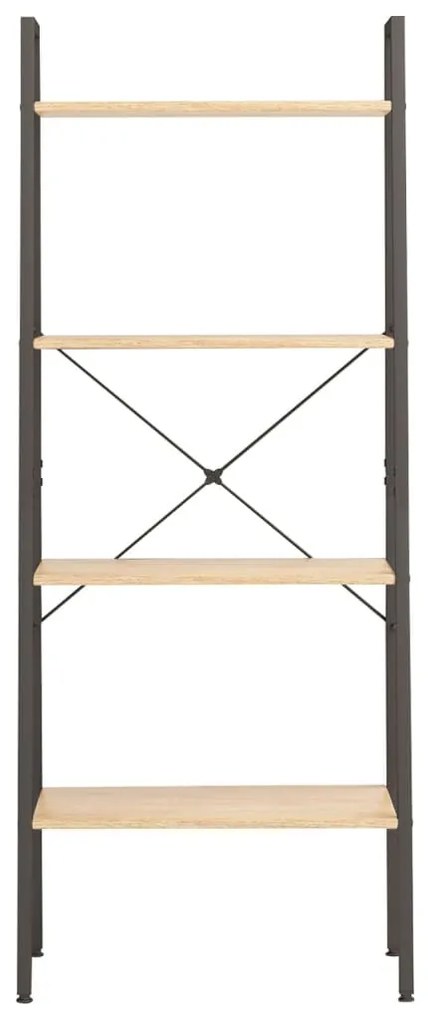vidaXL Ραφιέρα 4 Επιπέδων Ανοιχτό Καφέ &amp; Μαύρο 56 x 35 x 140 εκ.