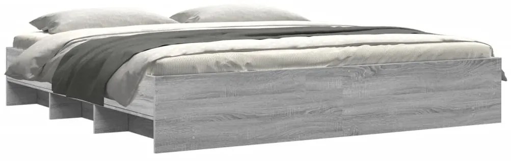 vidaXL Πλαίσιο Κρεβατιού Γκρι Sonoma 200x200 εκ. Επεξεργασμένο Ξύλο