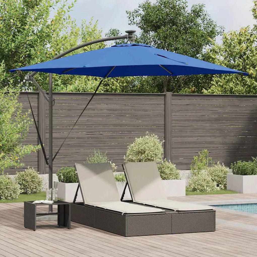 vidaXL Ομπρέλα Cantilever Banana με κλειδαριά Μπλε 249 x 249 x 250 εκ.