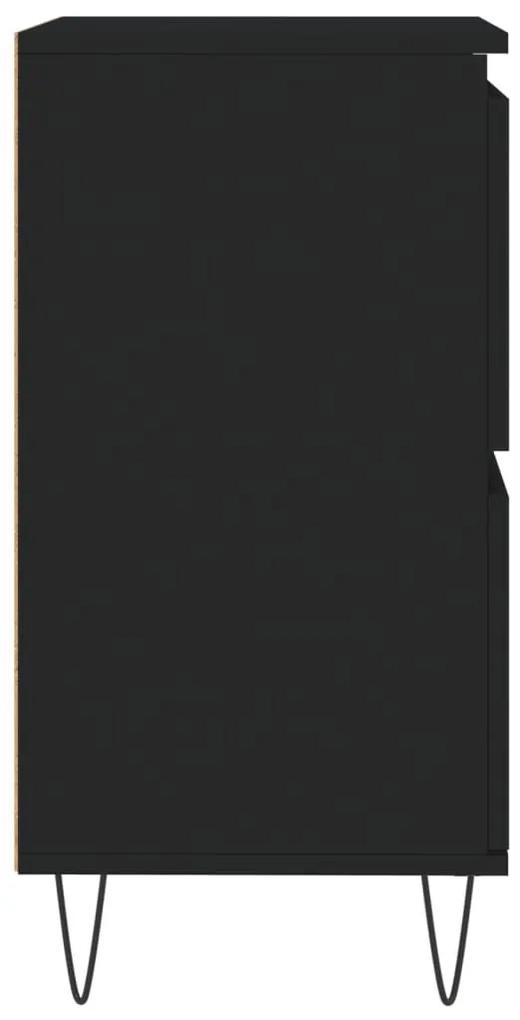 Ντουλάπι 2 τεμ. Μαύρο από Επεξεργασμένο Ξύλο - Μαύρο