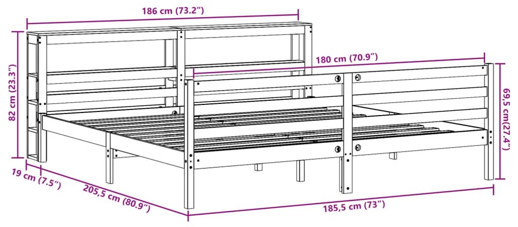 ΣΚΕΛΕΤΟΣ ΚΡΕΒΑΤΙΟΥ ΧΩΡΙΣ ΣΤΡΩΜΑ 180X200 ΕΚ ΜΑΣΙΦ ΞΥΛΟ ΠΕΥΚΟΥ 3305832