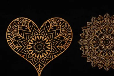 Intra απο ξύλο plywood 3mm-4mm πάχος κοπής με λέιζερ 3D Heart Mandala Δίασταση 30x30 cm INTRAFABR-88227009