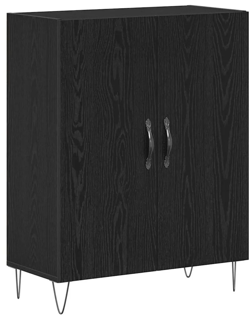 vidaXL Highboard 2 pcs Μαύρη Οξυά Μηχανική ξυλεία και γυαλί