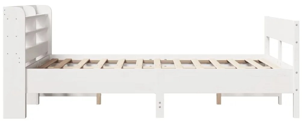 vidaXL Σκελετός Κρεβ. Χωρίς Στρώμα Λευκό 140x200 εκ Μασίφ Πεύκο