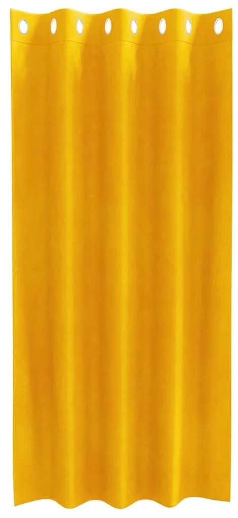 vidaXL Κουρτίνες 2 pcs Χαμομηλί κίτρινο 140 x 175 cm Βελούδο